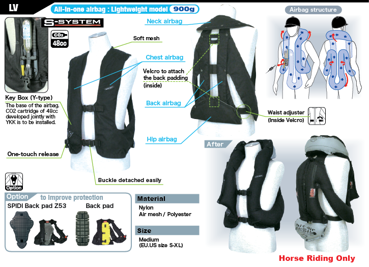 LV, Harness type : The lightweight model, horse, - hit-air - Werable  Airbag