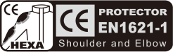 Padding on shoulders and elbows CE (EN 1621-1 HEXA)